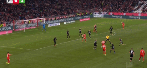 第76分钟，迪亚斯直塞，奥利塞破门，拜仁7-1狼堡